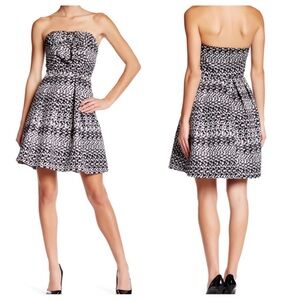 Eva Franco Fifi Formal Metallic Strapless Mini Dress womens 6